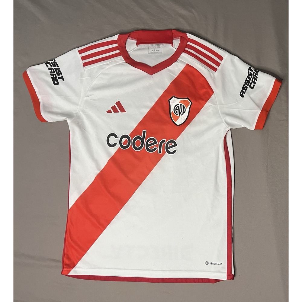 Adidas River Plate Manuel Lanzini Home Jersey Men's Small White Soccer Football